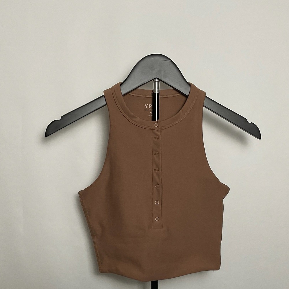 Abercrombie YPB SculptLUX Henley Active Tank Top Cropped XXS Yoga Pilates Gym